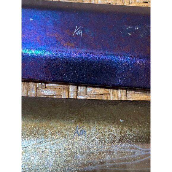 Handcrafted Iridescent Glass Trivet Platters Elegant & Unique Rectangular - Picture 6 of 8